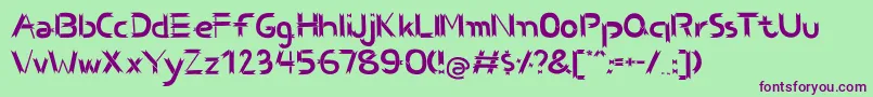 BcsBenwood Font – Purple Fonts on Green Background
