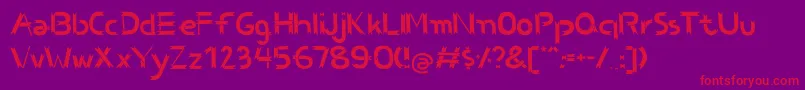 BcsBenwood Font – Red Fonts on Purple Background
