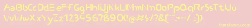 BcsBenwood-Schriftart – Gelbe Schriften auf rosa Hintergrund