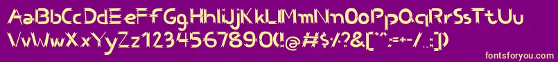 Fonte BcsBenwood – fontes amarelas em um fundo roxo