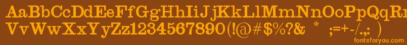Antique526-Schriftart – Orangefarbene Schriften auf braunem Hintergrund