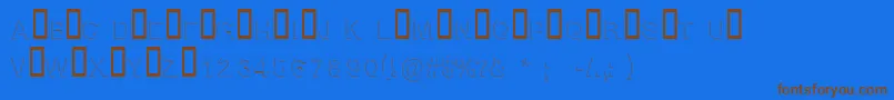 Fonte BlockshadowRegular – fontes marrons em um fundo azul