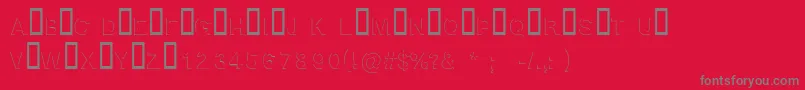 BlockshadowRegular-Schriftart – Graue Schriften auf rotem Hintergrund