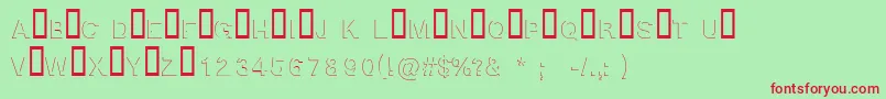 フォントBlockshadowRegular – 赤い文字の緑の背景