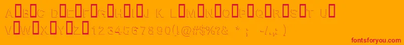 Fonte BlockshadowRegular – fontes vermelhas em um fundo laranja