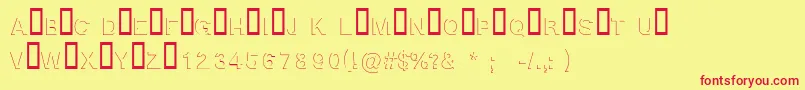 BlockshadowRegular Font – Red Fonts on Yellow Background