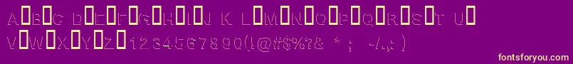 BlockshadowRegular-Schriftart – Gelbe Schriften auf violettem Hintergrund