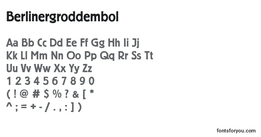 Шрифт Berlinergroddembol – алфавит, цифры, специальные символы