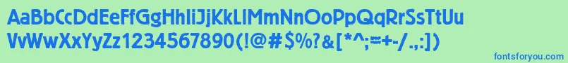 Więcej informacji o czcionce Berlinergroddembol Czcionka Berlinergroddembol – niebieskie czcionki na zielonym tle