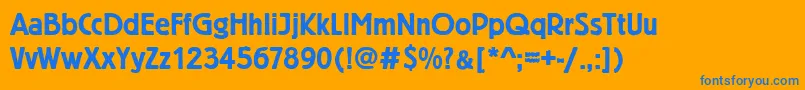 Berlinergroddembol Font – Blue Fonts on Orange Background