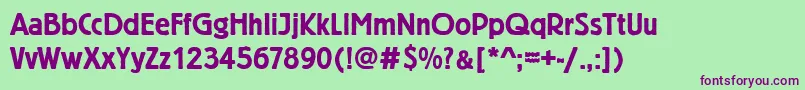 Berlinergroddembol Font – Purple Fonts on Green Background