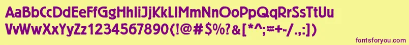 Berlinergroddembol Font – Purple Fonts on Yellow Background
