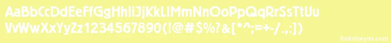 Berlinergroddembol-Schriftart – Weiße Schriften auf gelbem Hintergrund