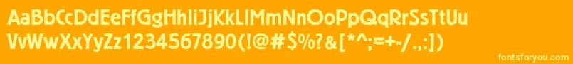 Berlinergroddembol Font – Yellow Fonts on Orange Background