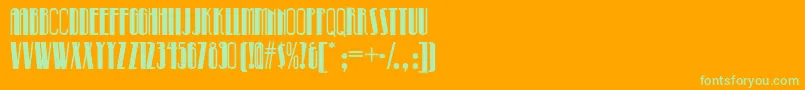 Pinball ffy Font – Green Fonts on Orange Background