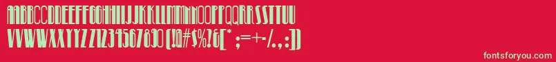 Pinball ffy-fontti – vihreät fontit punaisella taustalla