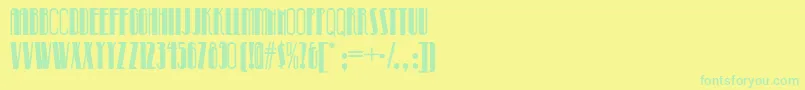 Pinball ffy Font – Green Fonts on Yellow Background