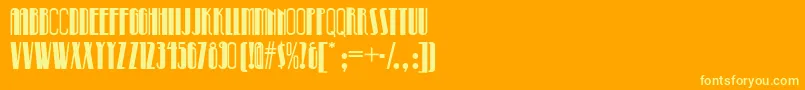 フォントPinball ffy – オレンジの背景に黄色の文字