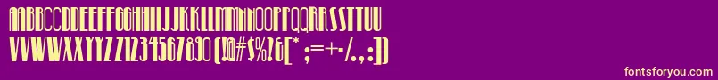 Pinball ffy-fontti – keltaiset fontit violetilla taustalla