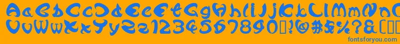 AngleBold Font – Blue Fonts on Orange Background