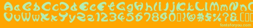 AngleBold Font – Green Fonts on Orange Background