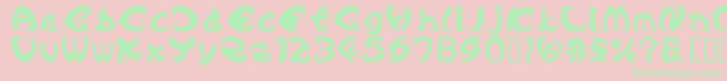 Fonte AngleBold – fontes verdes em um fundo rosa