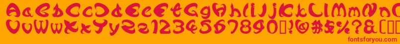 Fonte AngleBold – fontes vermelhas em um fundo laranja