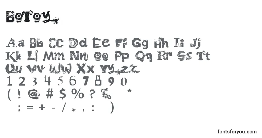 Шрифт BoToy – алфавит, цифры, специальные символы