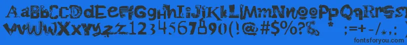 BoToy Font – Black Fonts on Blue Background