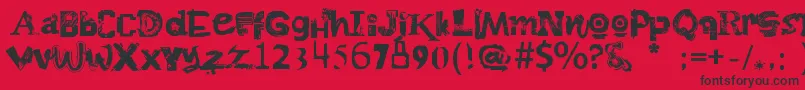 BoToy Font – Black Fonts on Red Background