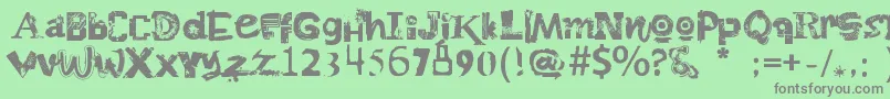 フォントBoToy – 緑の背景に灰色の文字