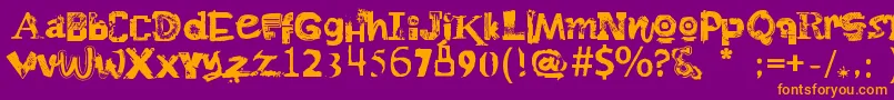 BoToy Font – Orange Fonts on Purple Background