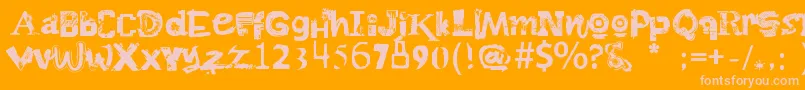 Czcionka BoToy – różowe czcionki na pomarańczowym tle