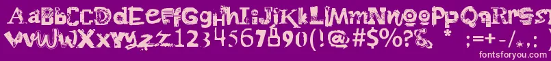 BoToy Font – Pink Fonts on Purple Background