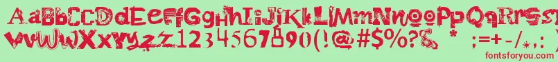 BoToy Font – Red Fonts on Green Background