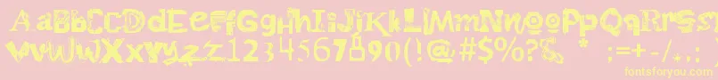 BoToy Font – Yellow Fonts on Pink Background