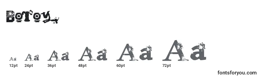 BoToy Font Sizes