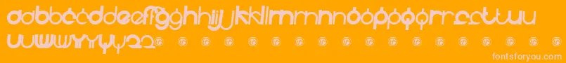 Fidelle ffy-Schriftart – Rosa Schriften auf orangefarbenem Hintergrund