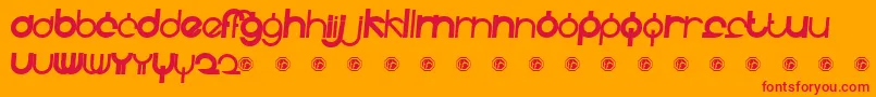 Fidelle ffy Font – Red Fonts on Orange Background