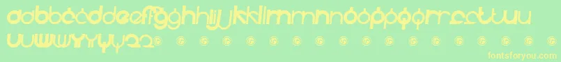 Fonte Fidelle ffy – fontes amarelas em um fundo verde