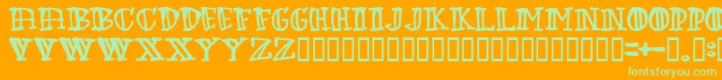 Greenbabe Font – Green Fonts on Orange Background