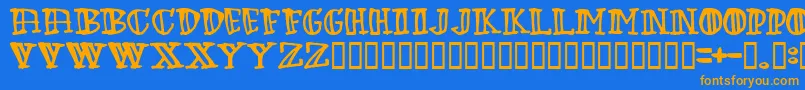 Greenbabe Font – Orange Fonts on Blue Background
