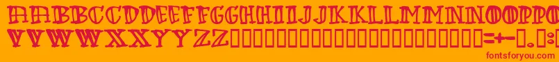 フォントGreenbabe – オレンジの背景に赤い文字