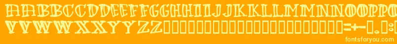 Greenbabe Font – Yellow Fonts on Orange Background