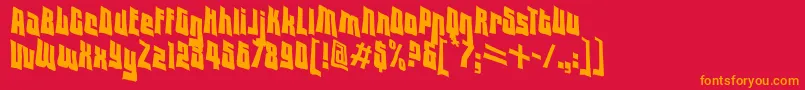 フォントVtc – 赤い背景にオレンジの文字
