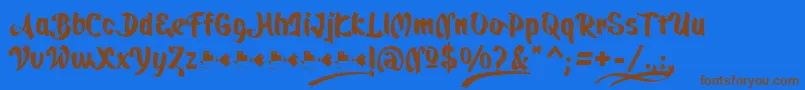 Шрифт QuickatScript – коричневые шрифты на синем фоне