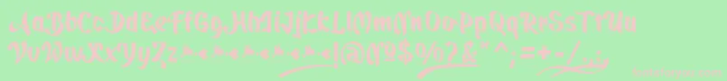 QuickatScript Font – Pink Fonts on Green Background