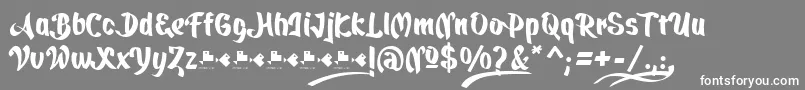 フォントQuickatScript – 灰色の背景に白い文字