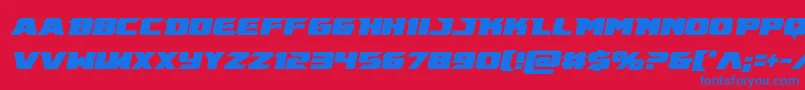 Emissarycondital-fontti – siniset fontit punaisella taustalla