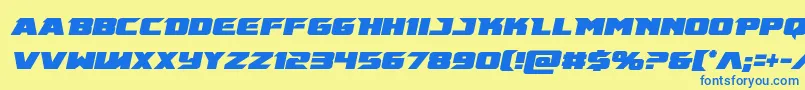 Emissarycondital Font – Blue Fonts on Yellow Background